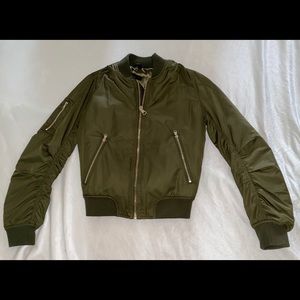 Army green bomber jacket